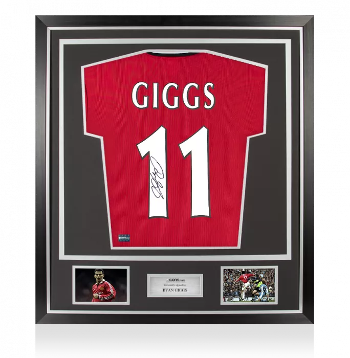 icons Ryan Giggs Back Signed Manchester United 1999 Home Shirt In Classic Frame