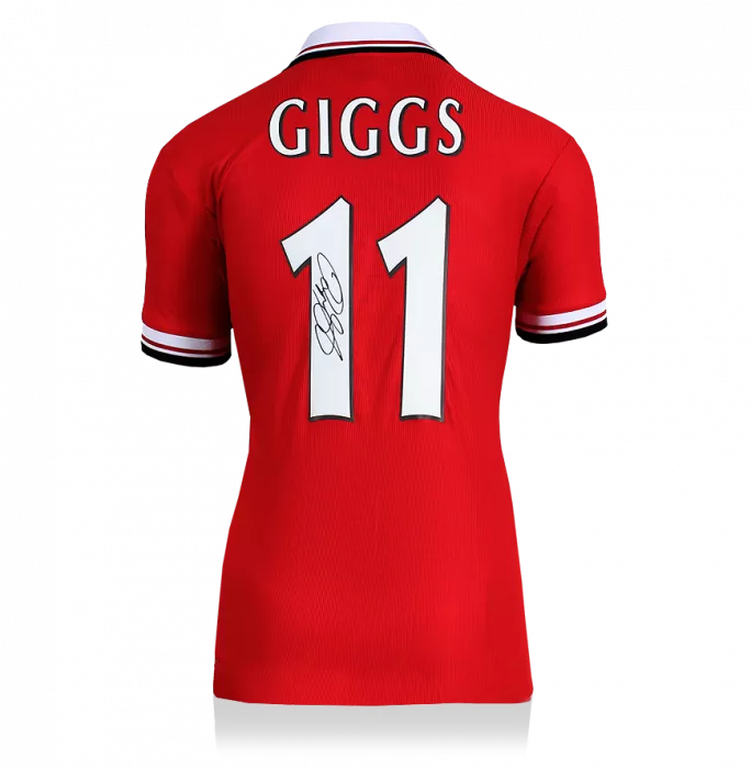 icons Ryan Giggs Back Signed Manchester United 1999 Home Shirt
