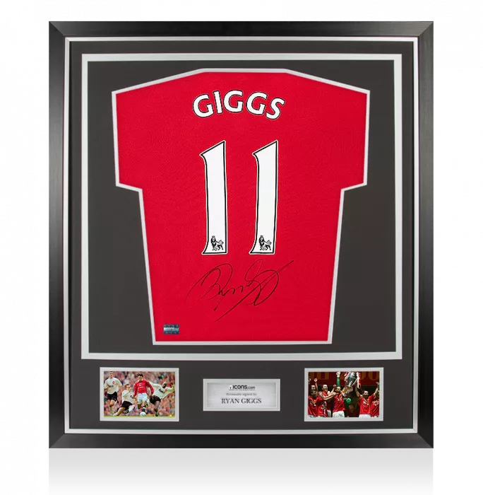 Icons Ryan Giggs Back Signed Manchester United 2017-18 Home Shirt In Classic Frame
