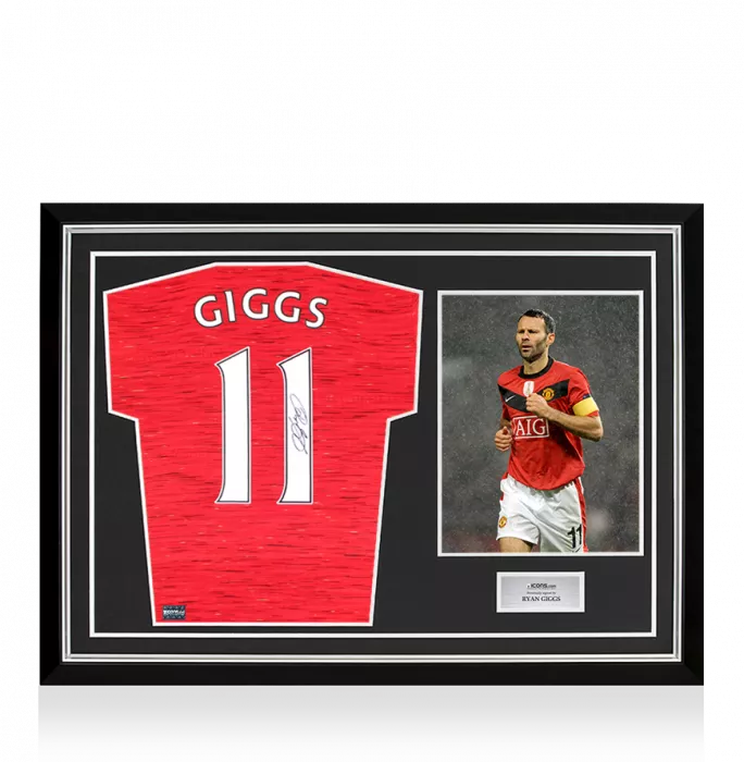 icons Ryan Giggs Back Signed Manchester United 2020-21 Home Shirt In Hero Frame: Option 1