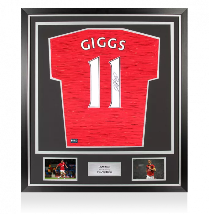 icons Ryan Giggs Back Signed Manchester United 2020-21 Home Shirt In Classic Frame