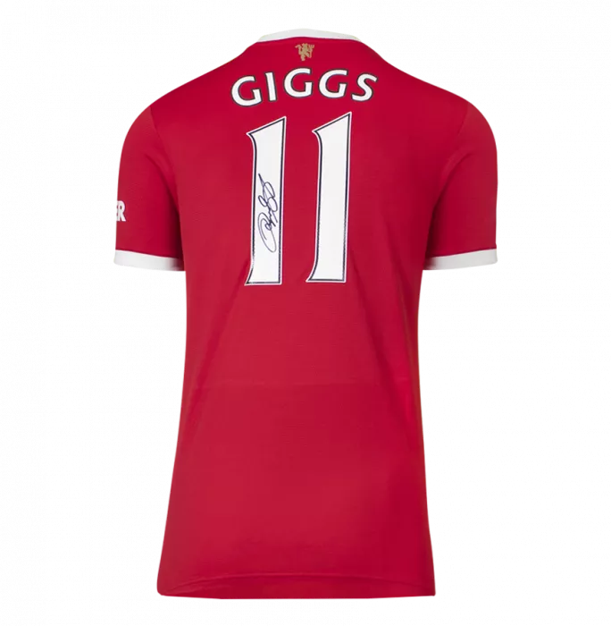 Icons Ryan Giggs Back Signed Manchester United 2021-22 Home Shirt In Classic Frame