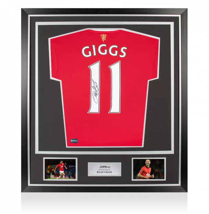 icons Ryan Giggs Back Signed Manchester United 2021-22 Home Shirt In Classic Frame