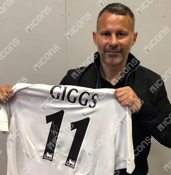 Icons Ryan Giggs Back Signed Modern Manchester United Away Shirt In Classic Frame