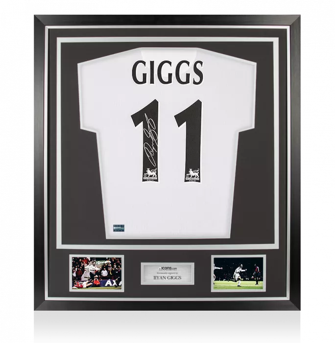 icons Ryan Giggs Back Signed Modern Manchester United Away Shirt In Classic Frame