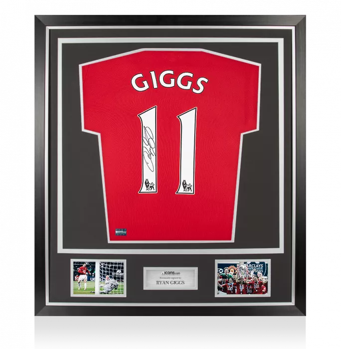 icons Ryan Giggs Back Signed Modern Manchester United Home Shirt In Classic Frame