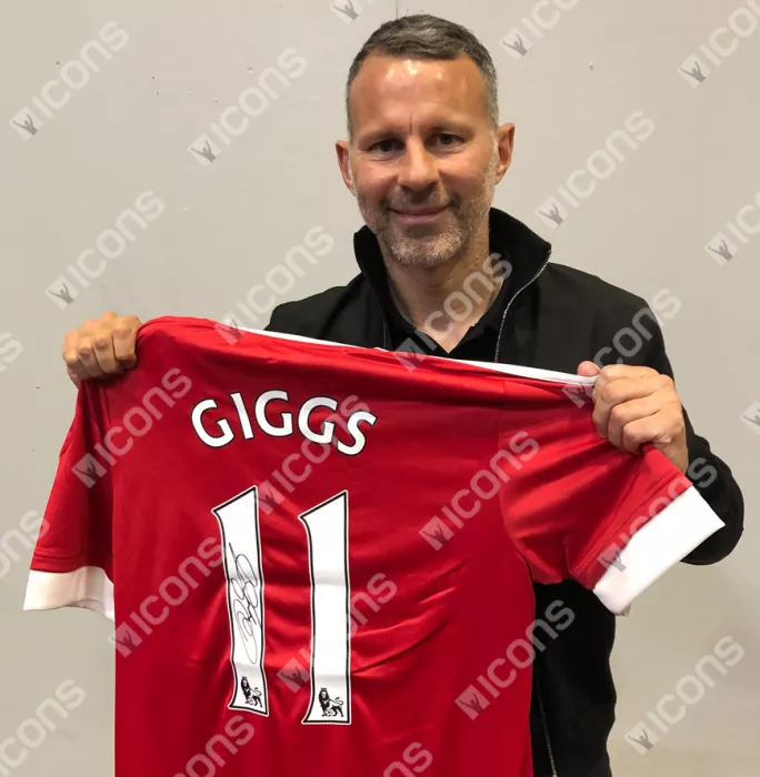 Icons Ryan Giggs Back Signed Modern Manchester United Home Shirt