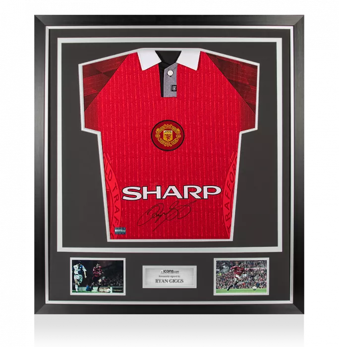 Icons Ryan Giggs Front Signed Manchester United 1996-98 Home Shirt In Classic Frame