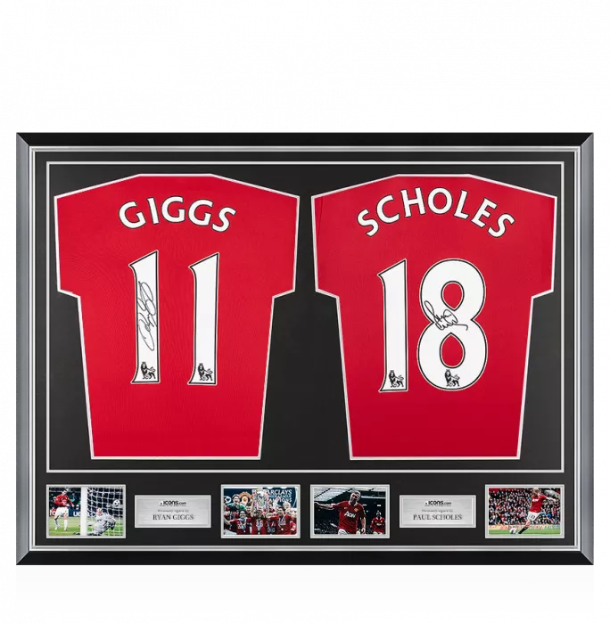Icons Ryan Giggs & Paul Scholes Signed Manchester United Shirts In Classic Dual Frame