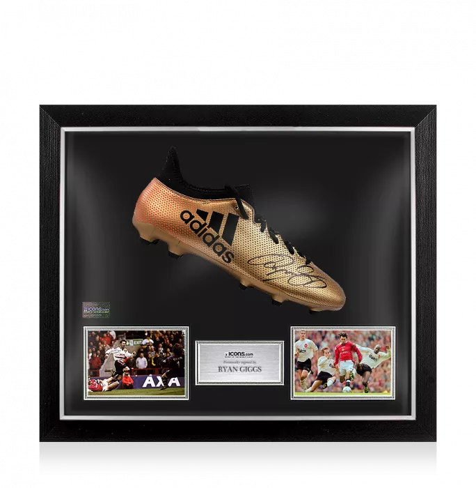 Icons Ryan Giggs Signed Gold Adidas X Boot In Bubble Frame: Option 1