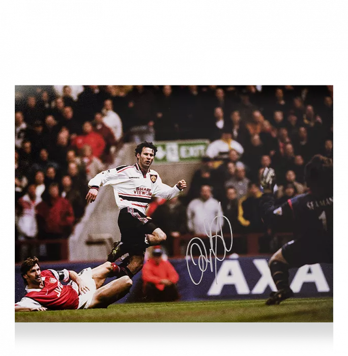 icons Ryan Giggs Signed Manchester United Photo: Iconic FA Cup Goal vs Arsenal