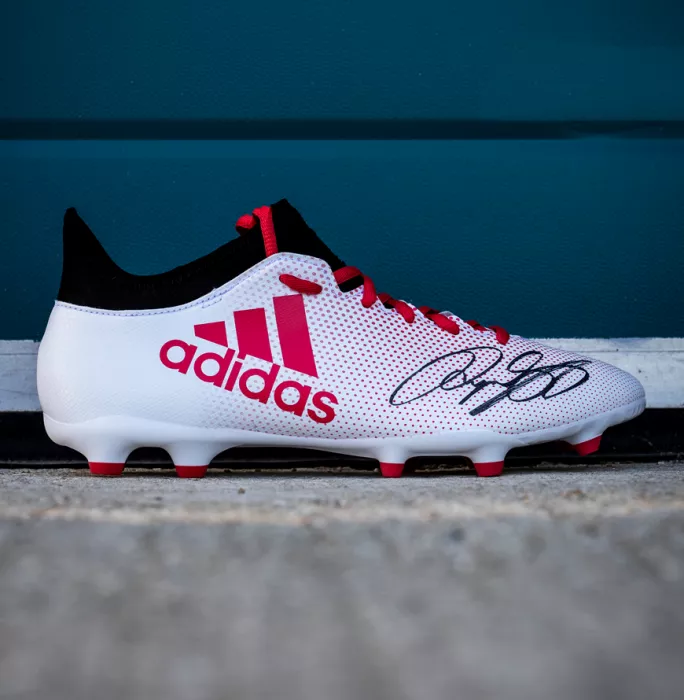 Icons Ryan Giggs Signed White And Red Adidas X Boot In Bubble Frame: Option 1