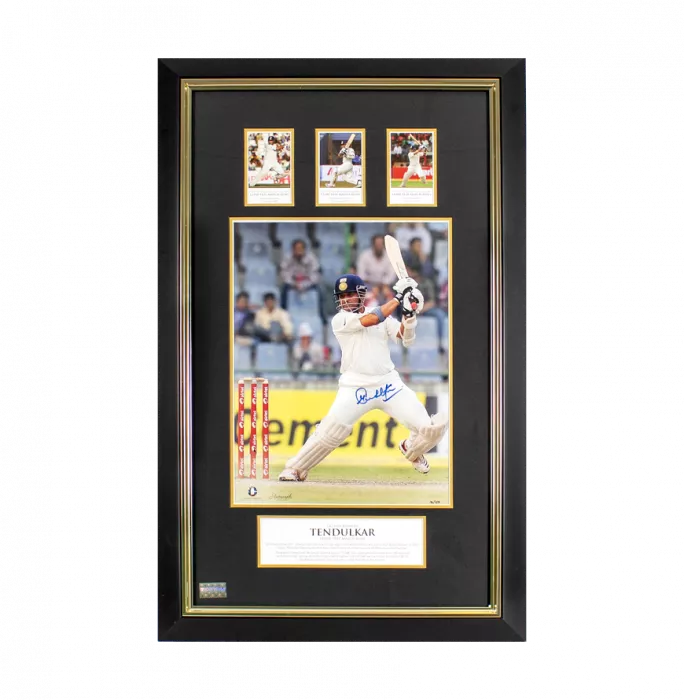Icons Sachin Tendulkar Signed And Framed India Photo: 15 000th Run
