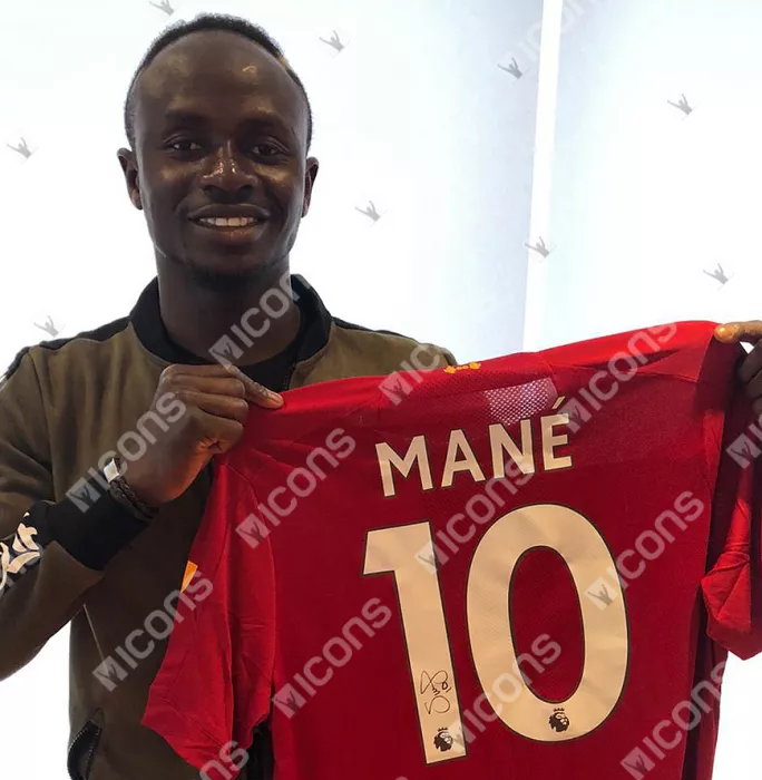Icons Sadio Mane Back Signed Liverpool 2019-20 Home Shirt In Classic Frame