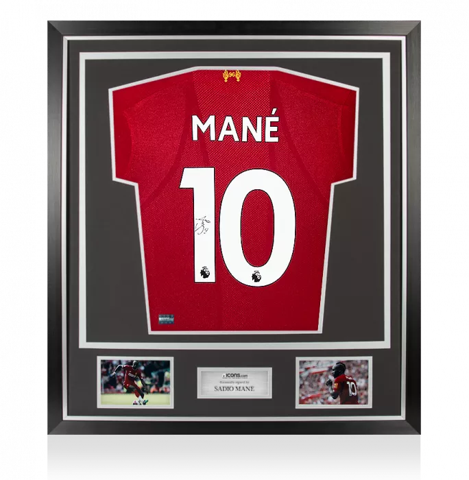 icons Sadio Mane Back Signed Liverpool 2019-20 Home Shirt In Classic Frame