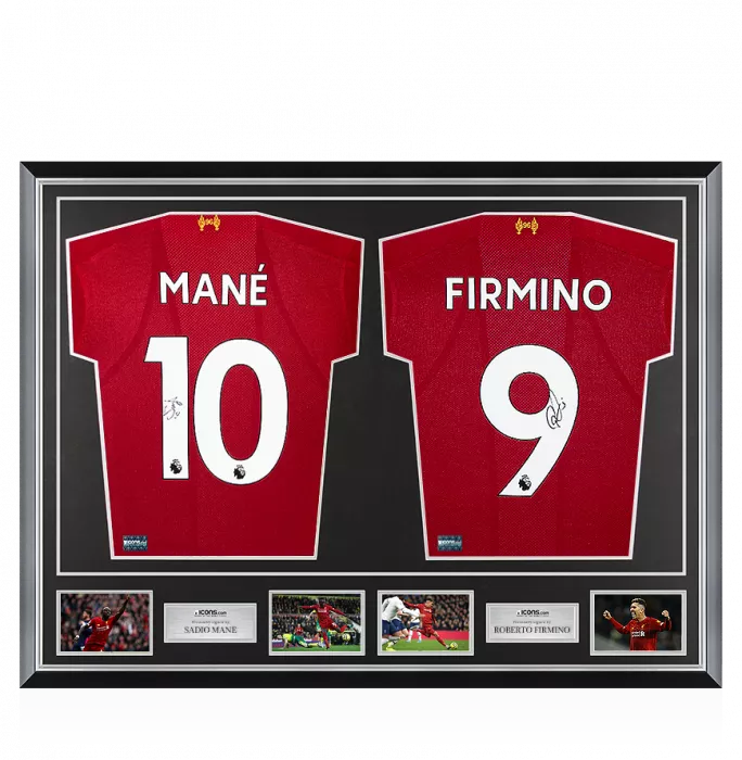 Icons Sadio Mane & Roberto Firmino Signed Liverpool Shirts In Classic Dual Frame