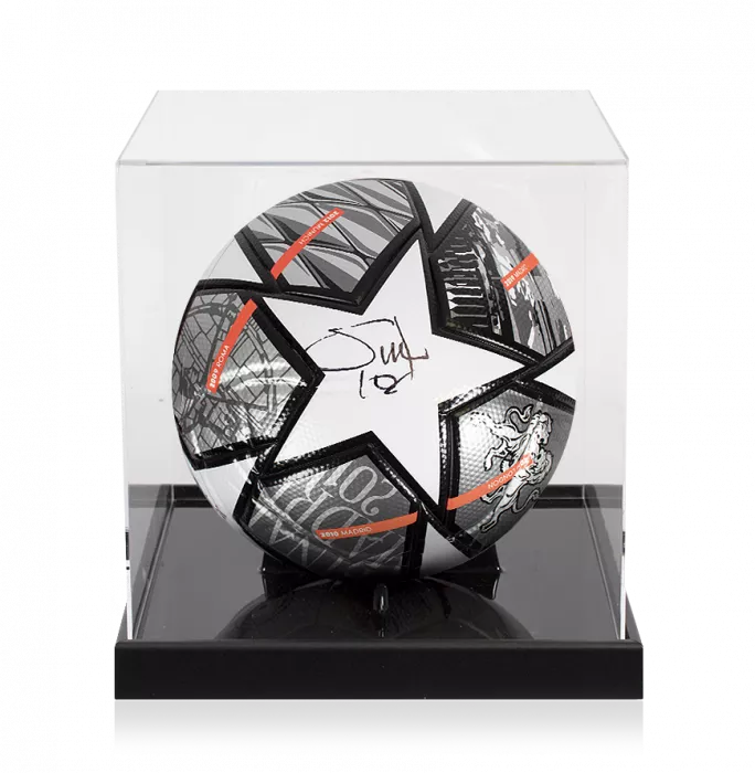 Icons Sadio Mane Signed UEFA Champions League Football In Acrylic Case