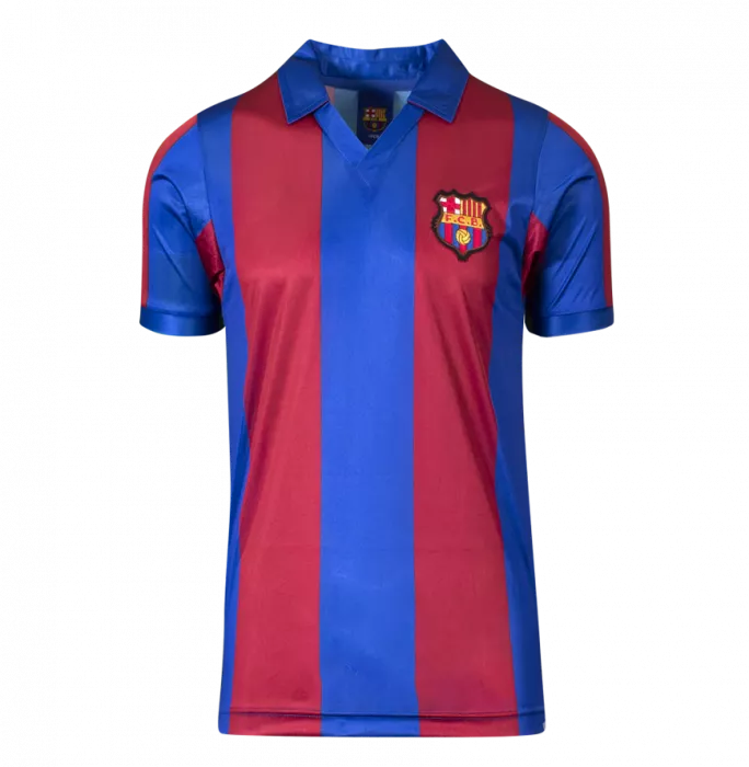 Icons Samuel Eto’o Official FC Barcelona Back Signed And Framed Retro Home Shirt