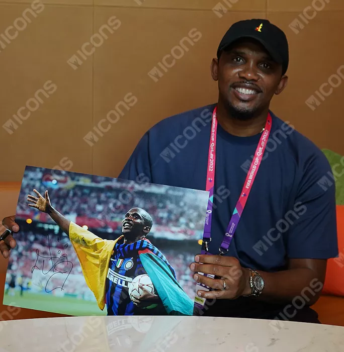 Icons Samuel Eto’o Signed Internazionale Photo: 2010 UEFA Champions League Winner