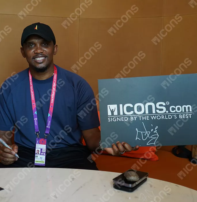Icons Samuel Eto’o Signed Internazionale Photo: 2010 UEFA Champions League Winner