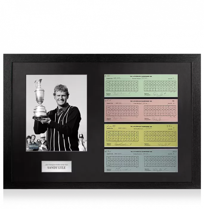 Icons Sandy Lyle 1985 Royal St George's Open Scorecards In Champion Golfer Of The Year Frame