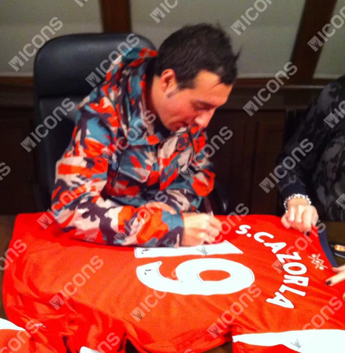 Icons Santi Cazorla Back Signed Arsenal Home Shirt In Classic Frame