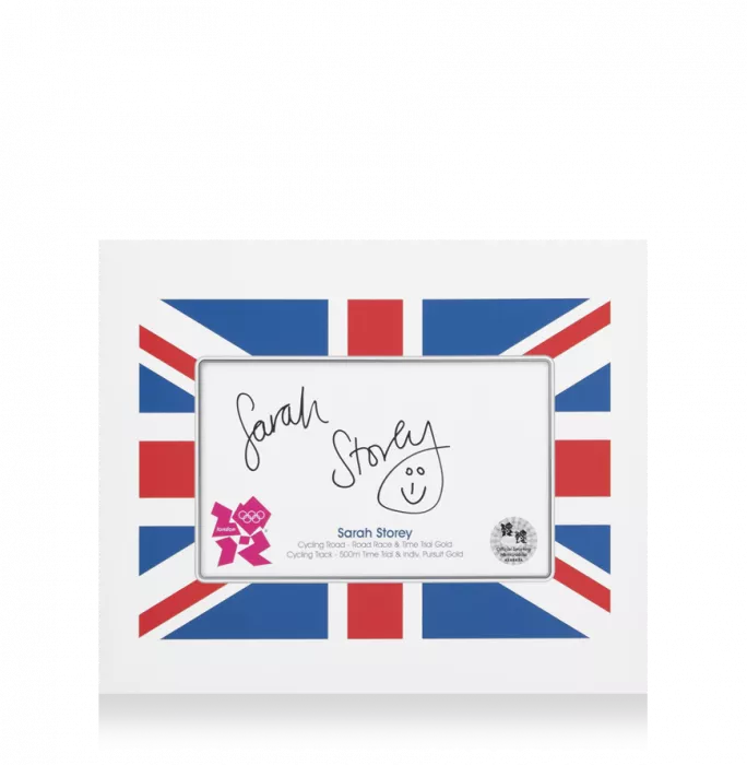 Icons Sarah Storey Signed London 2012 Olympics Card: Union Jack Edition