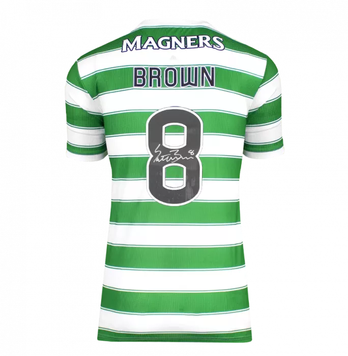 Icons Scott Brown Back Signed Celtic 2022-23 Home Shirt In Classic Frame