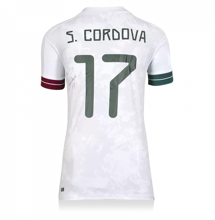 Icons Sebastian Cordova Back Signed Mexico 2020 Away Shirt In Classic Frame
