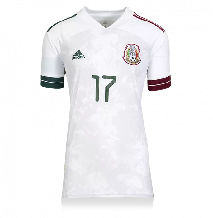 Icons Sebastian Cordova Back Signed Mexico 2020 Away Shirt In Classic Frame