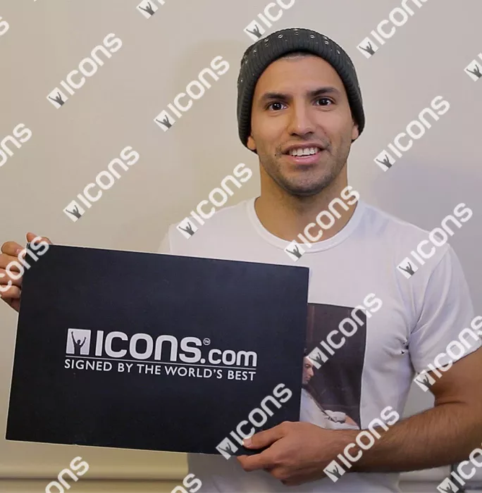 Icons Sergio Aguero Signed Manchester City 2020-21 Home Shirt In Classic Frame