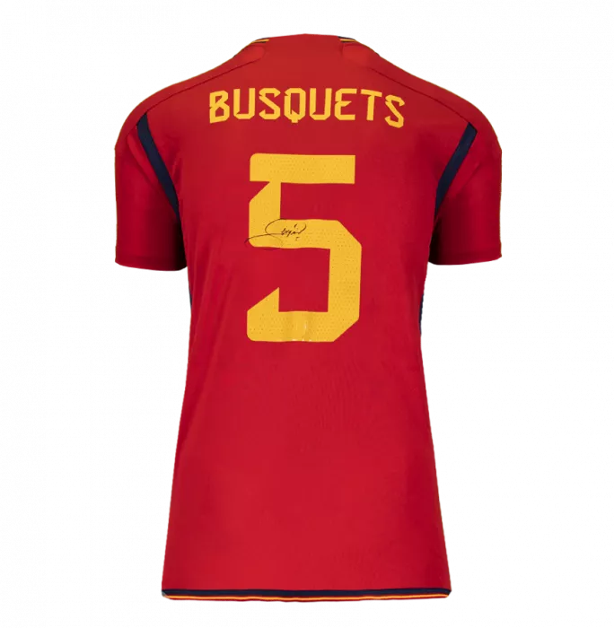 icons Sergio Busquets Back Signed Spain 2022-23 Home Shirt