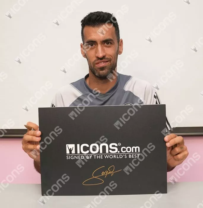 Icons Sergio Busquets Official FC Barcelona Signed And Framed Branded Captain's Armband