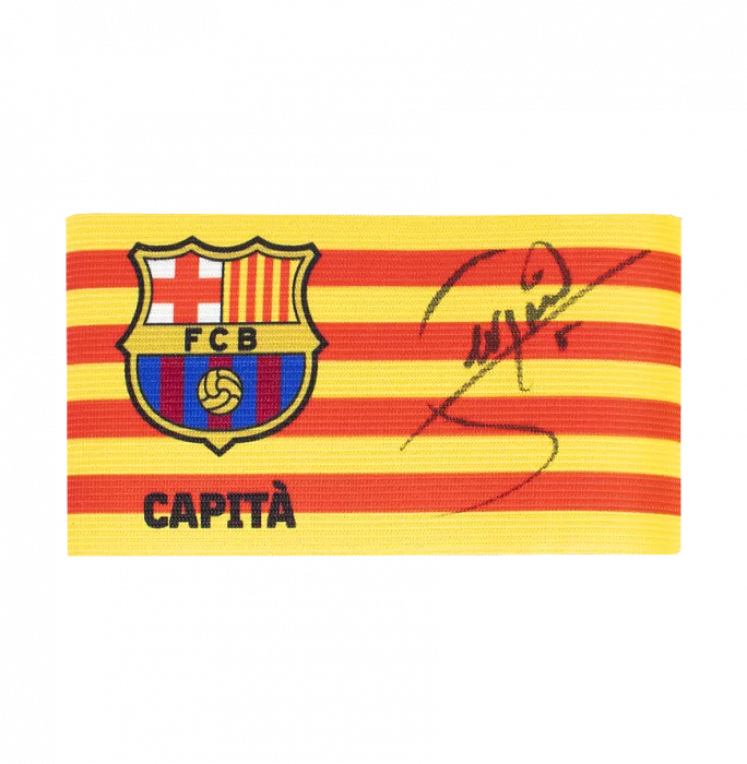 Icons Sergio Busquets Signed And Framed FC Barcelona Branded Captain's Armband