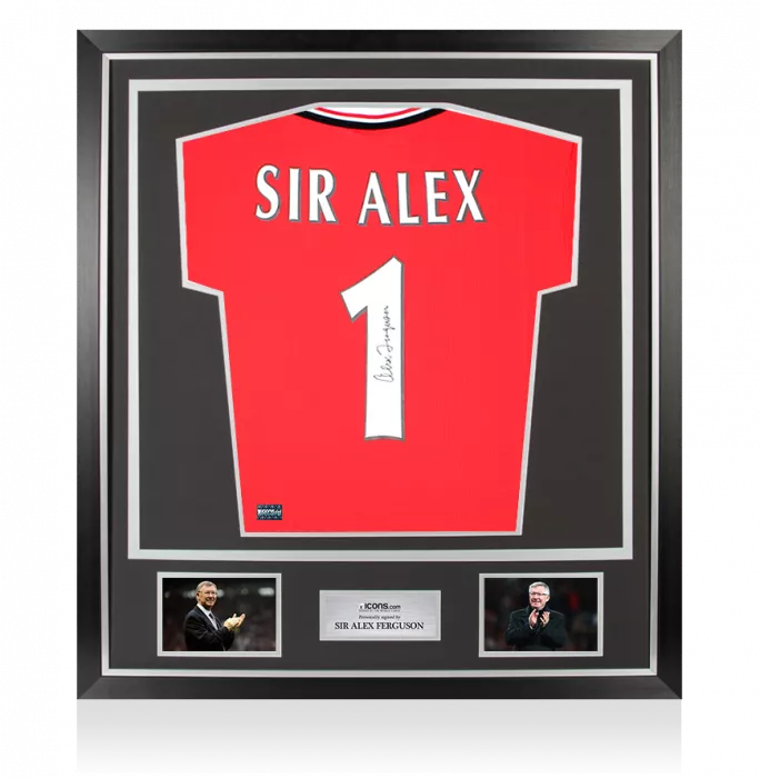 icons Sir Alex Ferguson Back Signed Manchester United 1999 Home Shirt: Sir Alex 1 In Classic Frame