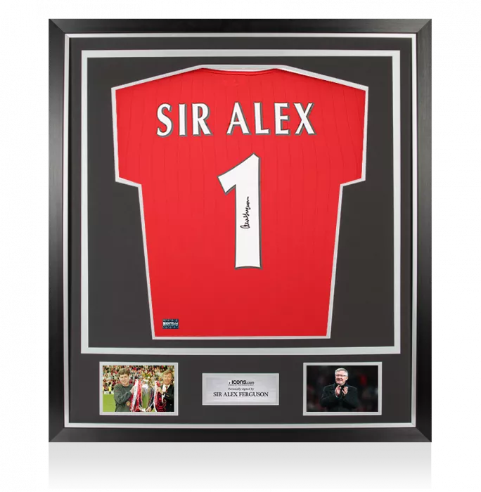 icons Sir Alex Ferguson Ferguson Back Signed Manchester United 2022-23 Home Shirt In Classic Frame
