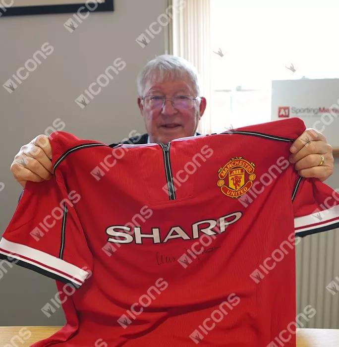 Icons Sir Alex Ferguson Front Signed Manchester United 1999 League Shirt In Classic Frame
