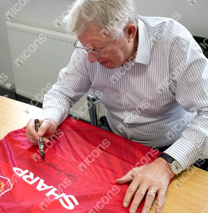 Icons Sir Alex Ferguson Front Signed Manchester United 1996 Home Shirt In Classic Frame