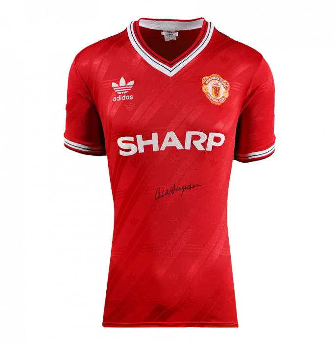 Icons Sir Alex Ferguson Front Signed Manchester United 1986-88 Home Shirt In Deluxe Packaging