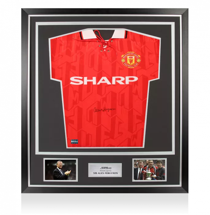 icons Sir Alex Ferguson Front Signed Manchester United 1994 Home Shirt In Classic Frame