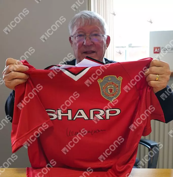 Icons Sir Alex Ferguson Front Signed Manchester United 1999 UEFA Champions League Shirt In Deluxe Packaging