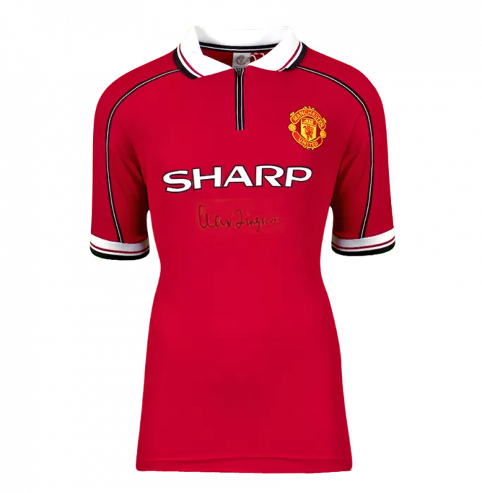 Icons Sir Alex Ferguson Front Signed Manchester United 1999 Home Shirt In Hero Frame: Option 1