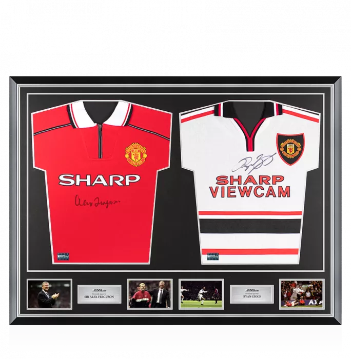 Icons Sir Alex Ferguson & Ryan Giggs Signed Manchester United Shirts In Classic Dual Frame