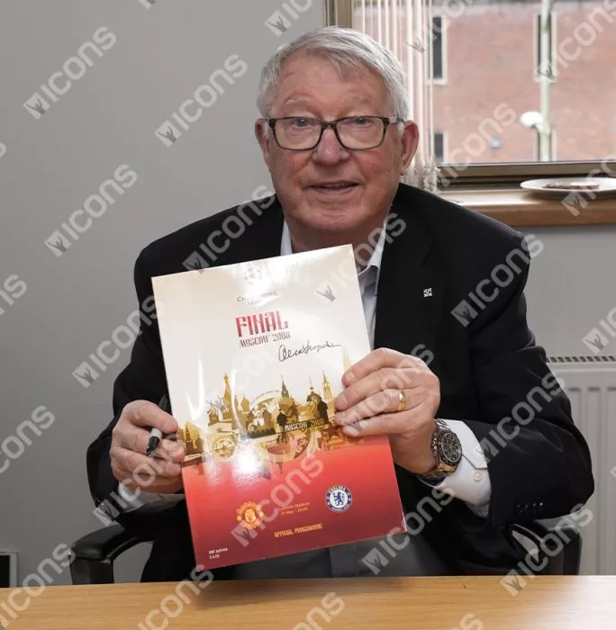 Icons Sir Alex Ferguson Signed And Framed Programme: 2008 UEFA Champions League Final