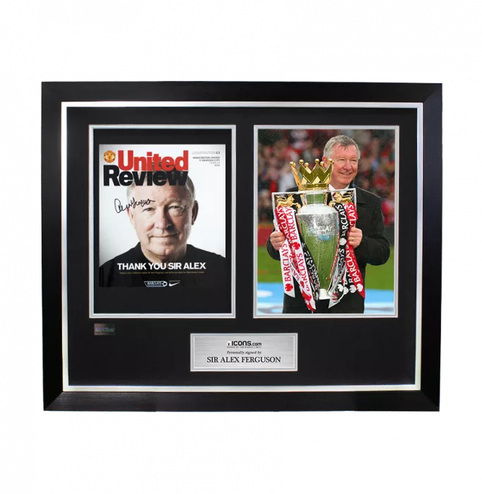 icons Sir Alex Ferguson Signed and Framed Programme: Manchester United Last Game