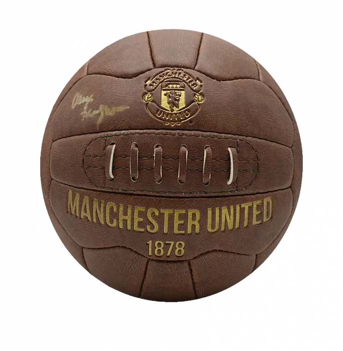 Icons Sir Alex Ferguson Signed Manchester United Heritage Football In Acrylic Case