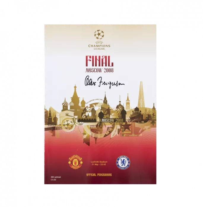 icons Sir Alex Ferguson Signed Manchester United Programme: UCL 2008 Final