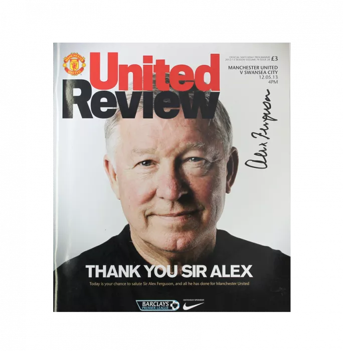 icons Sir Alex Ferguson Signed Manchester United Programme: Last Home Game