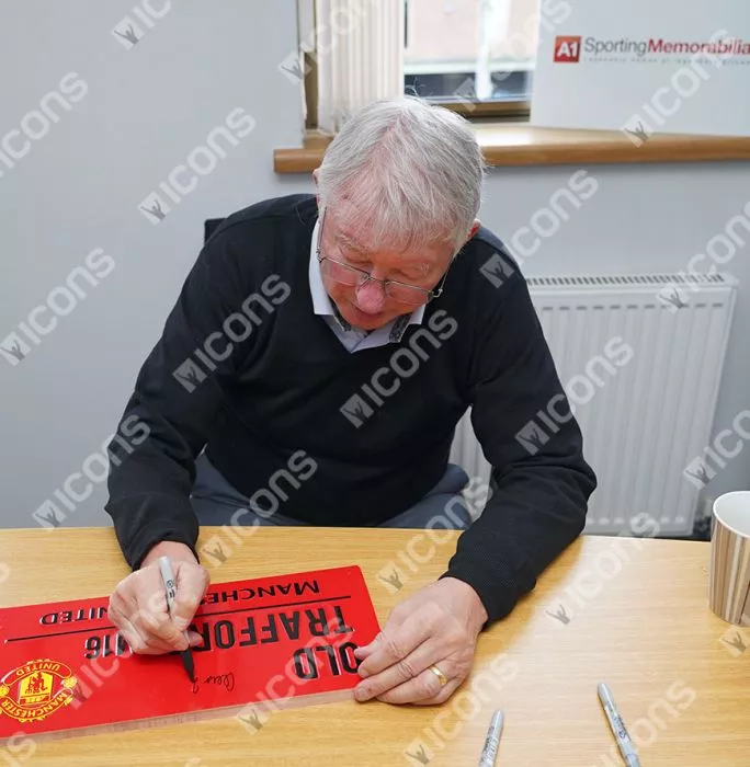 Icons Sir Alex Ferguson Signed Old Trafford Street Sign