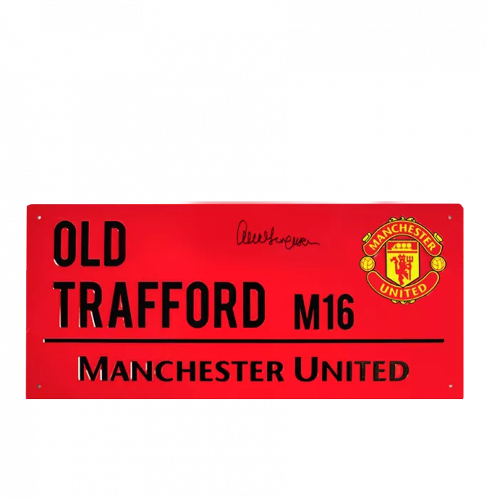 Icons Sir Alex Ferguson Signed Old Trafford Street Sign